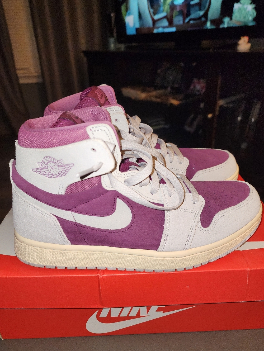 Nike Women’s Purple and Grey Zoom Air High-Top Sneakers